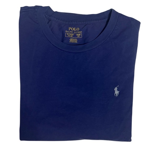 Polo Ralph Lauren Kids Long Sleeve Crew Neck TShirt Blue Pony Logo Size XL 18 20 - Picture 4 of 4